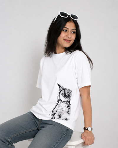 Monochrome Owl Graphic Tee