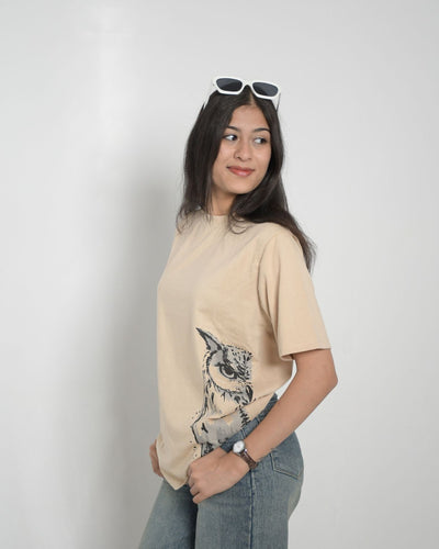 Monochrome Owl Graphic Tee