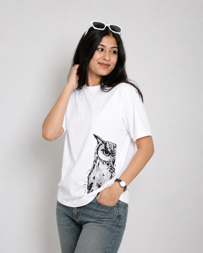 Monochrome Owl Graphic Tee