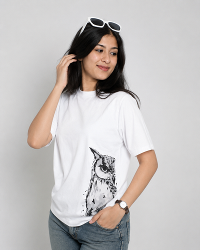 Monochrome Owl Graphic Tee