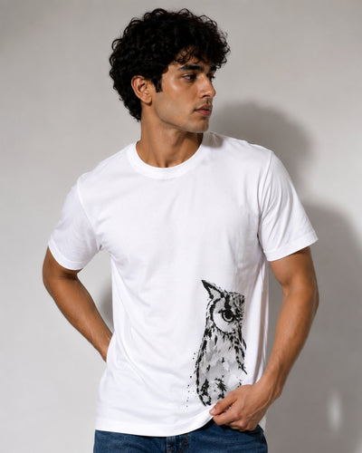 Monochrome Owl Graphic Tee