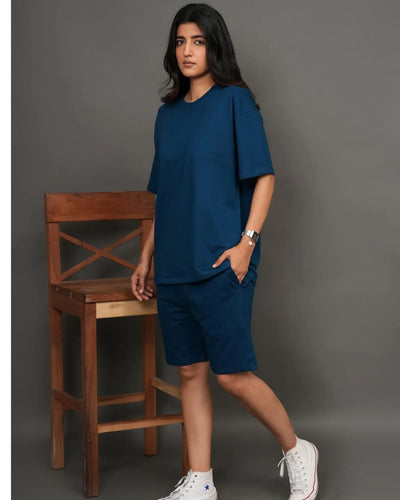 Premium Lounge Co-Ord – Pacific Teal