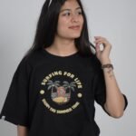 Surfing For Life Oversized Fit Puff Print T-shirt