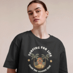 Surfing For Life Oversized Fit Puff Print T-shirt