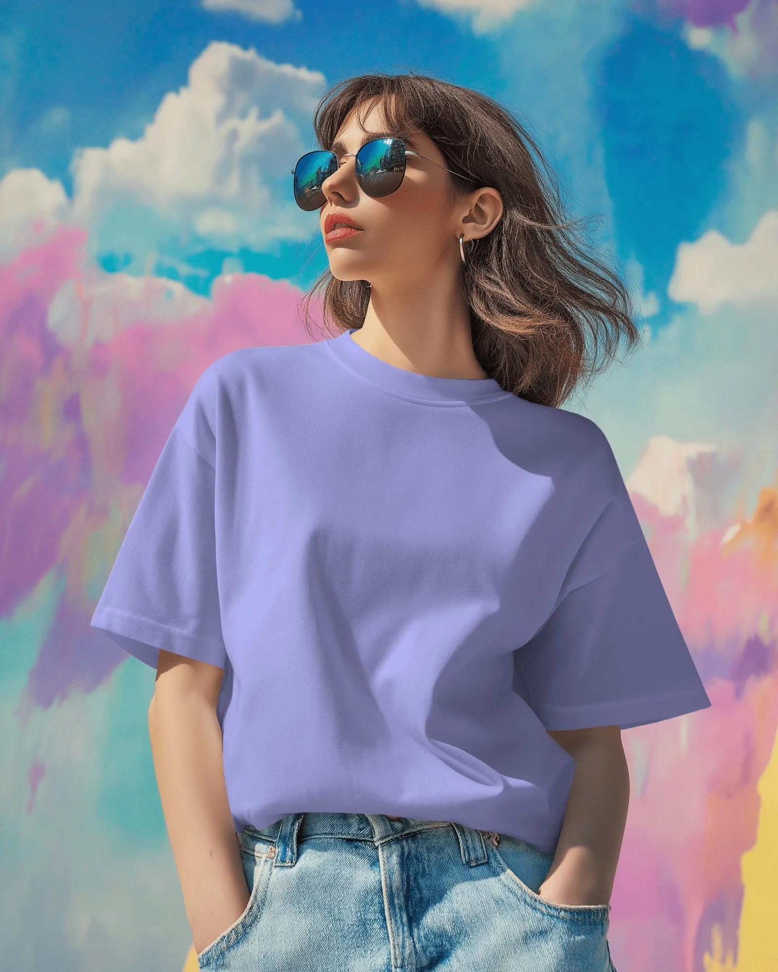 woman-in-sunglasses-wearing-t-shirt-with-vibrant-background-0410