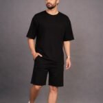 Men Premium Lounge Co-Ord – Midnight Black