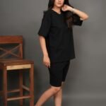 Women Premium Lounge Co-Ord - Midnight Black