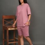 Women Premium Lounge Co-Ord- Mauve